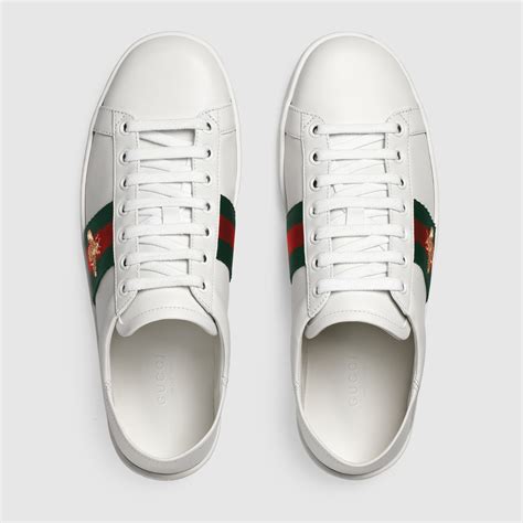 ace leather sneaker gucci on foot|gucci ace leather sneaker review.